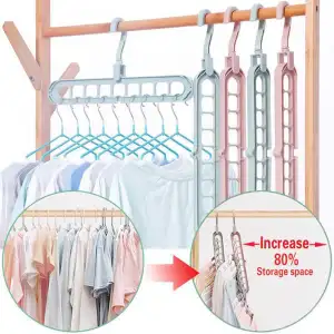 Buy Rotating Magic Hanger / Multi-Function Folding Magic Cloth Hanger/ 9 Holes Hanger - Hanger at Best Price In Bangladesh