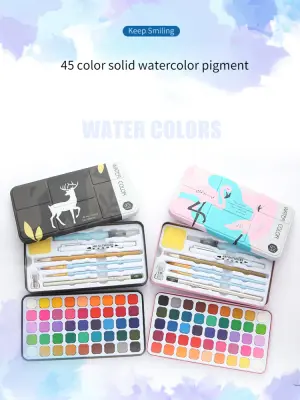 Picture of স্মাইলিং সলিড পিগমেন্ট পানির রঙের টিনের সেট 45 টি রঙের