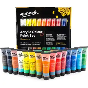 Picture of মন্ট মার্ট এক্রাইলিক পেইন্ট সেট 18 রঙের 36ml, ক্যানভাস, কাঠ, ফ্যাব্রিক, চামড়া, পিচবোর্ড, কাগজ, এমডিএফ এবং ক্রাফটের জন্য উপযুক্ত