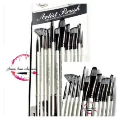 Picture of Keepsmiling 12 পিস সিন্থেটিক চুল জল রঙের এক্রাইলিক তেল ব্রাশ (6160m)