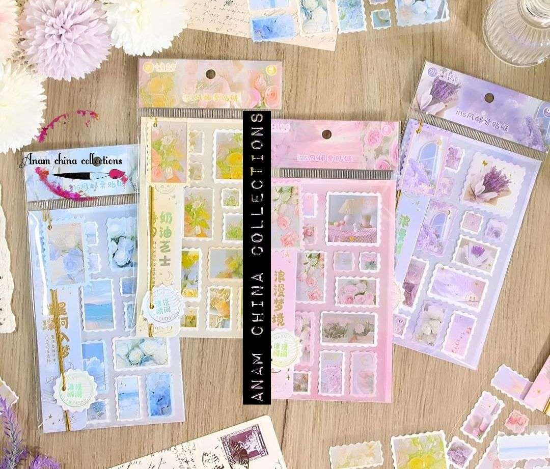 Picture of প্রাকৃতিক ফুলের ফয়েল স্ট্যাম্প-স্টিকার 1 সেট (4 শীট স্টিকার)