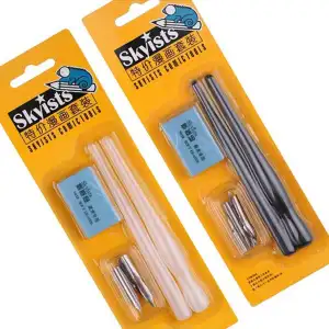 Picture of Outgeek 8 পিস ডিপ পেন সেট কমিক আর্ট ডিপ কলম ড্রইং ডিপ কলম নিব হোল্ডার নিব ইরেজার সহ (কালো বা সাদা)