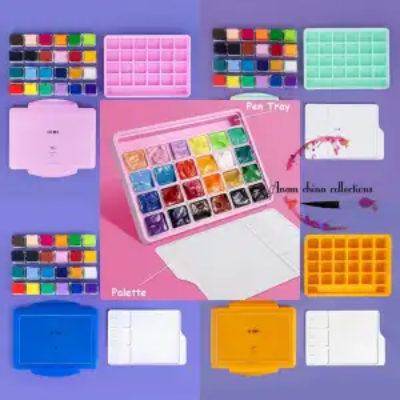 Picture of Himi gouache পেইন্ট সেট, প্যালেট এবং একটি বহন করার কেস সহ 24 রঙের x 30ml, অনন্য জেলি কাপ ডিজাইন, ক্যানভাস জল রঙের কাগজে miya guache পেইন্ট-নতুনদের জন্য উপযুক্ত, শিক্ষার্থীদের, শিল্পীদের জন্য উপযুক্ত