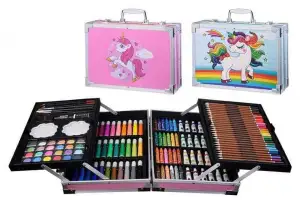 Picture of ইউনিকর্ন বাচ্চাদের রঙিন আর্ট ড্রইং সেট এবং ক্রাফ্ট সরবরাহ ছেলে মেয়েদের বাচ্চাদের জন্য অঙ্কন এবং পেইন্টিং সেট (145 পিস আর্ট সেট)