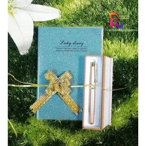 Picture of চায়না সেমি লার্জ স্পেশাল গিফট বক্স 1 গ্লিটার নোটপ্যাড, 1 কলম, 1 কলমের বাক্স, 1 টি ফিতা ফুল