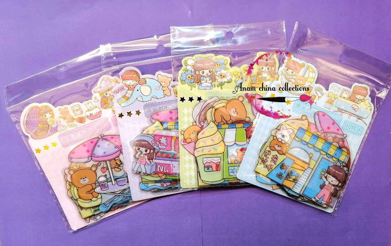 Picture of সুন্দর কার্টুন থিমযুক্ত pvc জলরোধী স্বচ্ছ জার্নাল স্টিকার যে কোনও 1 ব্যাগ (40 পিস স্টিকার)