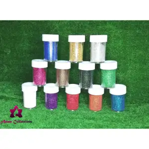 Picture of বিভিন্ন রঙের ক্রাফট গ্লিটার শেকার জারস নন টক্সিক ভাইব্রেন্ট কালার 12 পিস সহ সুন্দর বোতলের সেট