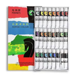 Picture of 24 Color Mary's Acrylic Paint Set (12ml)  Perfect for Artists and Students Easy to Use and Maintain Reliable and Durable