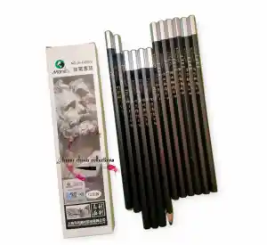 Picture of Maries কালো চারকোল পেন্সিল 6ps মিক্স/12ps মিক্স সেট (শক্ত, নরম, প্রাকৃতিক)