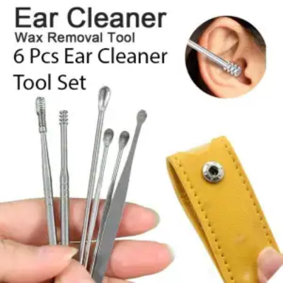 Buy Stainless Steel Ear Pick Set With Lather Case 6 PCS at Best Price In Bangladesh