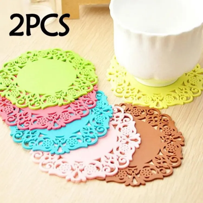 Buy 2 Pcs Mat Silicone Placemat High Temperature Resistant Thickening Anti-Scalding Insulation Pad at Best Price In Bangladesh