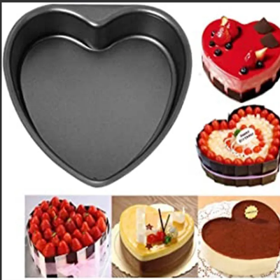 Buy Non Stick Heart Shape Cake Mould tin for Microwave Oven Bakeware, 20 cm Black at Best Price In Bangladesh