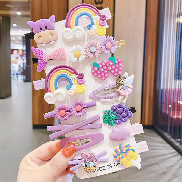 Buy Cute Fruit Rainbow Flower Kids Headwear Baby Girl Hair Accessories for Toddler Girl Hair Clip, 14 Pieces, for Children's Hairpins at Best Price In Bangladesh