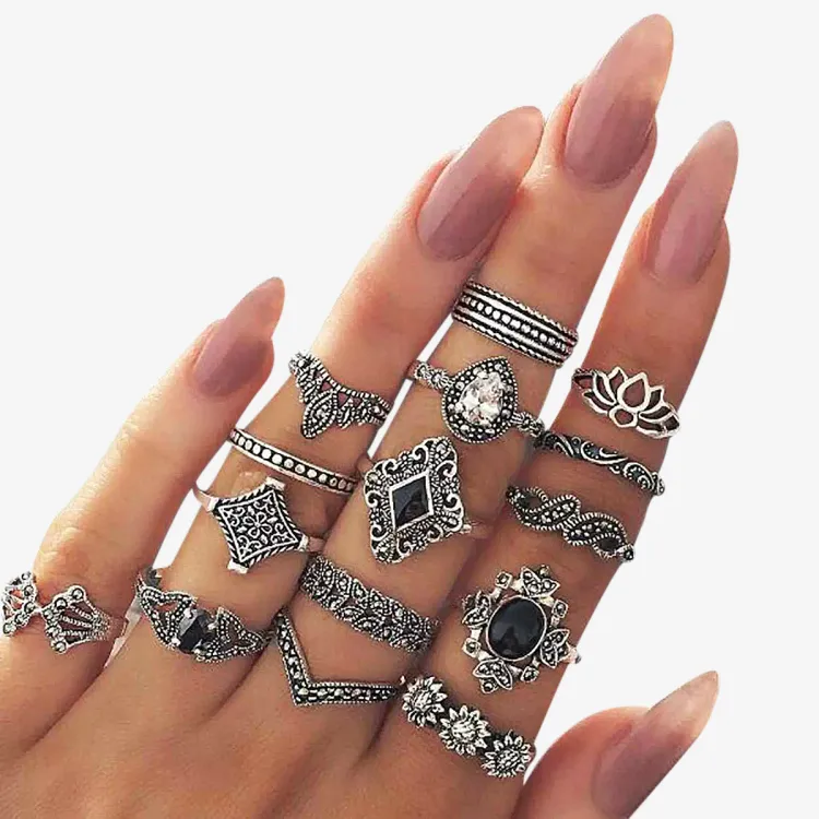 Buy 15Pieces Rings Set Finger Ring for Women at Best Price In Bangladesh