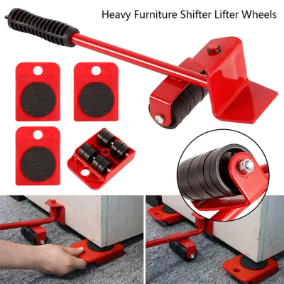 Buy 5PCS Furniture Mover Tool Transport Lifter Heavy Stuffs Moving 4 Wheeled Roller with 1 Wheel Bar Set Professional Device at Best Price In Bangladesh