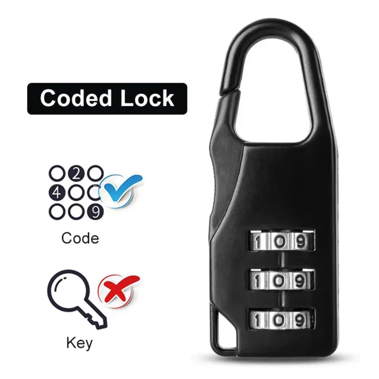 Buy Coded Lock Bag Luggage Travel Anti-theft Password Security Box Digit Code Lock Password Lock Anti-rustingWaterproofLock at Best Price In Bangladesh