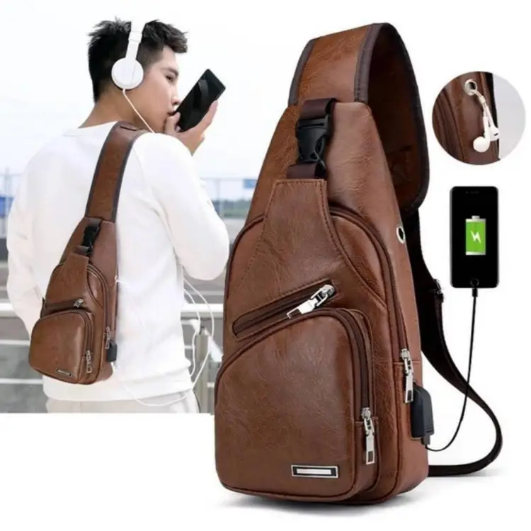Buy Cross Body Pu Leather Bag For Men at Best Price In Bangladesh