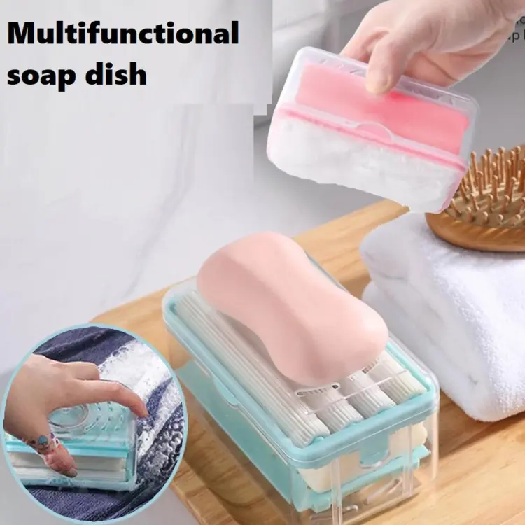 Buy Soap Box Hands Free Foaming Soap Dish Multifunctional Soap Dish Hands Free Foaming Draining Household Storage Box Cleaning Tool -1pcs at Best Price In Bangladesh