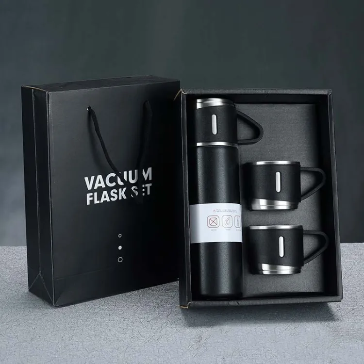 Buy Vacuum Flask Set Stainless Steel Drinking Metal Water Bottle Gift High Quality Vacuum Flask Bottle at Best Price In Bangladesh