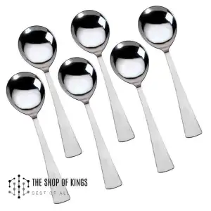 Buy 6 pcs small Size Stainless Steel  Soup Spoon Set of 6 Pieces, Soup Spoon, Cereal Spoon, Soba Spoon, Bouillon Spoon - kitchen accessories at Best Price In Bangladesh
