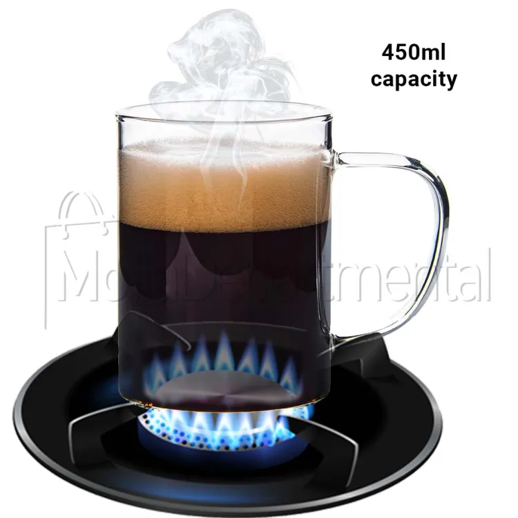 Buy 1 pcs 450ml 15.2oz Wholesale High Borosilicate Clear Transparent Glass Tea Cups GPB19 at Best Price In Bangladesh