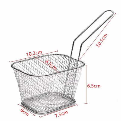 Buy Chips Mini Fry Baskets Stainless Steel Fryer Basket Strainer Serving Food Presentation Cooking Tool French Fries Basket at Best Price In Bangladesh
