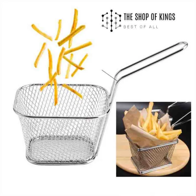 Buy Chips Mini Fry Baskets Stainless Steel Fryer Basket Strainer Serving Food Presentation Cooking Tool French Fries Basket at Best Price In Bangladesh