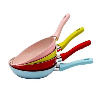 Buy Non Stick Forged Frying Pan 16CM Marble Stone Coating and Silicone handle 4 different color at Best Price In Bangladesh