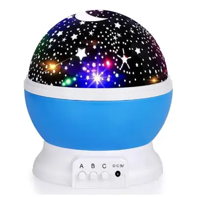 Buy Night Light, 360-Degree Rotating Star Projector, Desk Lamp 4 LEDs 8 Colors Changing with USB Cable, Best for Children Baby Bedroom and Party Decorations at Best Price In Bangladesh