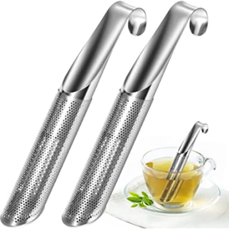 Picture of Silver Hanging Tea Infuser Tea Brewing Filter 304 Stainless Steel Tea Tube, Tea Stick, Tea Leaking , Tea Set Gadgets