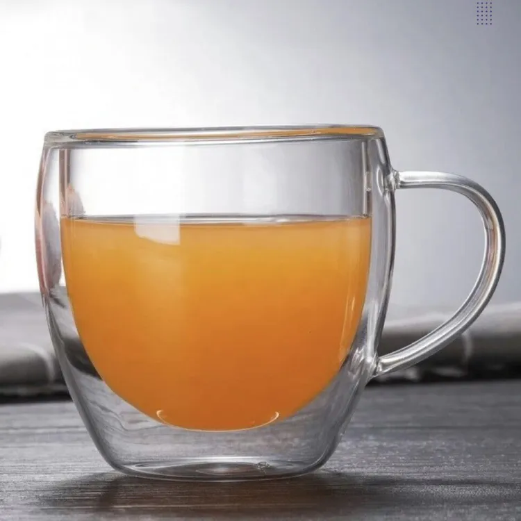 Buy Double Wall Coffee Glass Mug With Handle (250 ml) at Best Price In Bangladesh