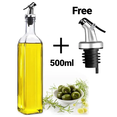 Buy Glass Oil Dispenser 500 ml + Dispenser cork free with Bottle Set of 1 Pc, Transparent at Best Price In Bangladesh
