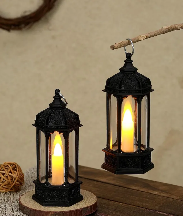 Buy 1 Pcs Acrylic Antique LED Hurricane Lantern Lamp, Wall Hanging Led String Light Holder for Wall Home, Drawing, Living Room, Bedroom, Restaurant, Wall Decor for Christmas at Best Price In Bangladesh