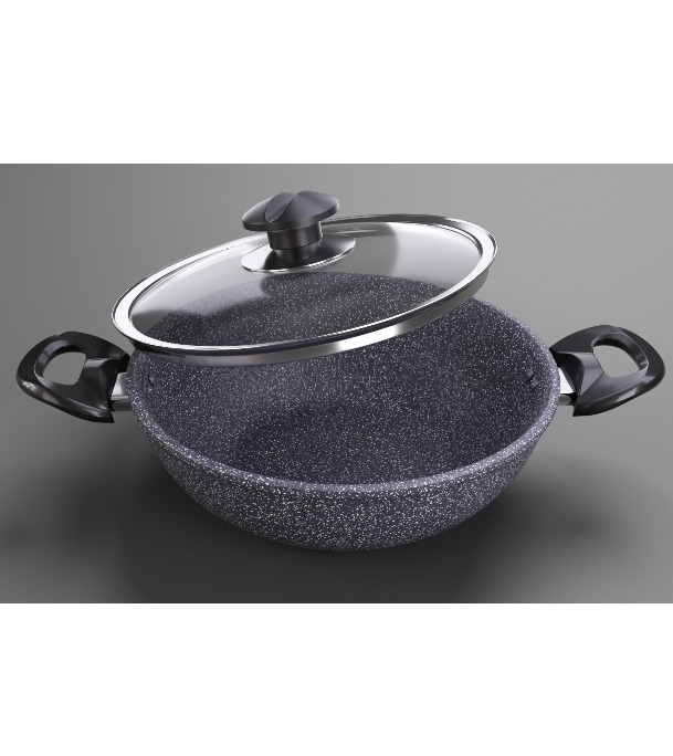 Buy TPR NS Marble Coated Karai With Lid 22 CM at Best Price In Bangladesh