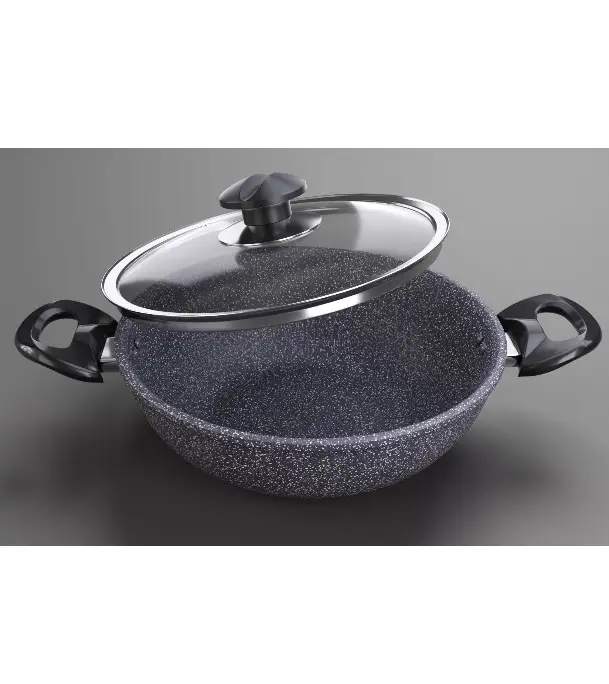 Buy TPR NS Marble Coated Karai With Lid 22 CM at Best Price In Bangladesh
