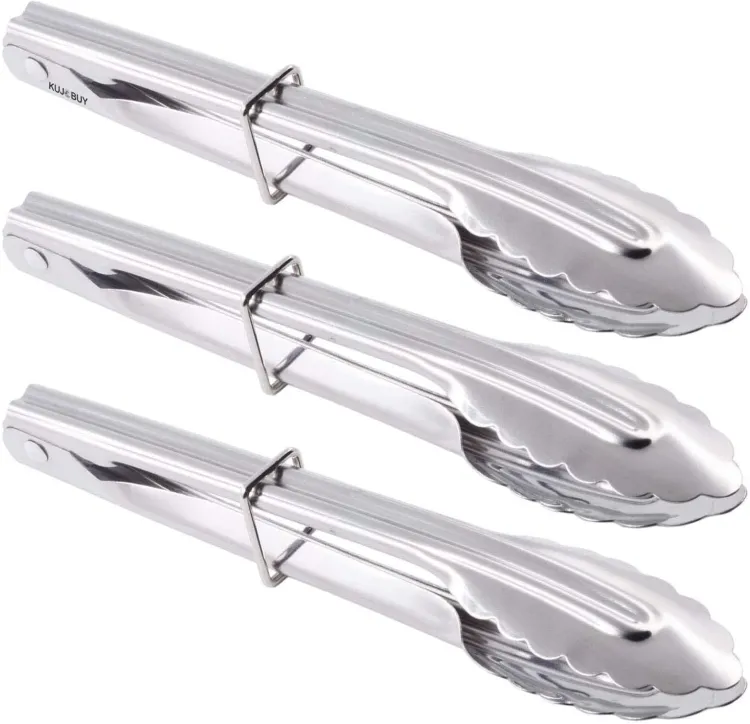 Buy Set of 3 stainless steel conch tongs for food with sliding rings. Quality Construction - Dishwasher Safe - Metal - Kitchen Accessories - Kitchen Accessories at Best Price In Bangladesh