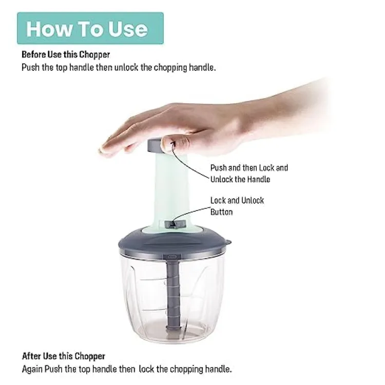 Buy Refined Taste - Push Chopper Plastic Vegetable Chopper Cutter, Vegetable Push Chopper for Kitchen, 3 Sharp Stainless Steel Blades, at Best Price In Bangladesh