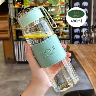 Buy 480ML Heat Resistant Portable Glass Drink Bottle Cold Water Juice Tea Bottle With Screw Lid Filter Net Easy To Carry at Best Price In Bangladesh