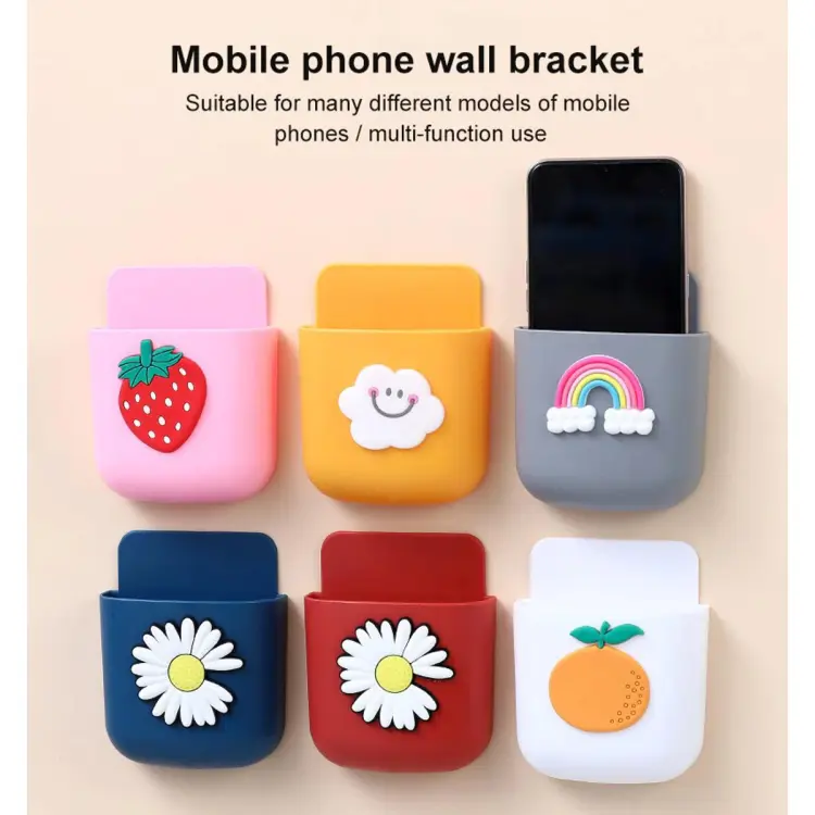 Buy 1 pcs Wall Mounted Storage Box Mobile Phone Socket Holder TV Air Conditioner Remote Control Organizer Self-adhesive Box at Best Price In Bangladesh