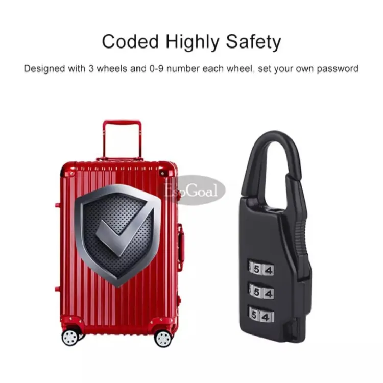 Buy  Luggage Travel Password Protection Draw-Bar Anti-Rusting Box Digit Code Number Dial Code Lock Padlock Lock Password Lock Password at Best Prices in Bangladesh