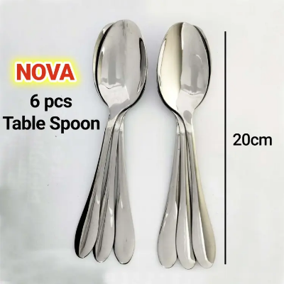 Buy Nova new Stainless Steel Table spoon, (Set of 6), Silver 20cm at Best Price In Bangladesh