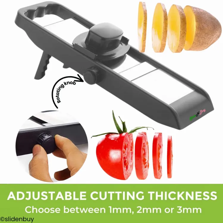 Buy Premium Multipurpose Stainless Steel Slicer for Potato, Onion & Vegetable Chopper, 3 in 1 Adjustable, Cutter, Grater, Vegetable Slicer & Fruit Chopper for Kitchen, Smooth Cutting Chopper at Best Price In Bangladesh