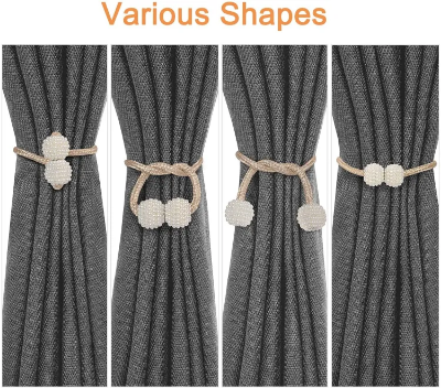 Buy Magnetic Curtain Tiebacks Convenient Drape Tie Backs - Pearl Decorative Rope Holdback Holder for Window Drapries Color Beige (1pair 2 pcs) at Best Price In Bangladesh