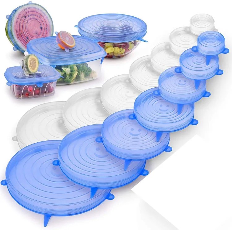 Buy Silicon Lids for containers Microwave Safe Silicone Stretch Lids reuseable, kitchen accessories items, Flexible Covers for Rectangle, Round, Square Bowls (SET OF 6) at Best Price In Bangladesh