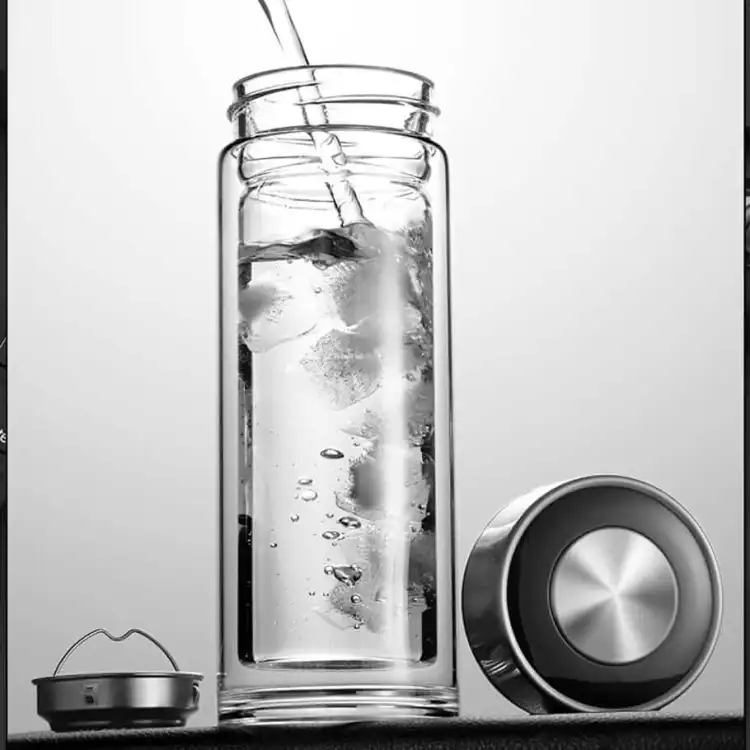 Buy Double Layer Glass High Temperature Resistant Tea Bottle 360ml at Best Price In Bangladesh