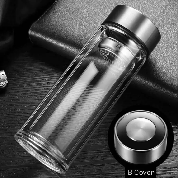 Buy Double Layer Glass High Temperature Resistant Tea Bottle 360ml at Best Price In Bangladesh