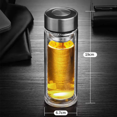 Buy Double Layer Glass High Temperature Resistant Tea Bottle 360ml at Best Price In Bangladesh