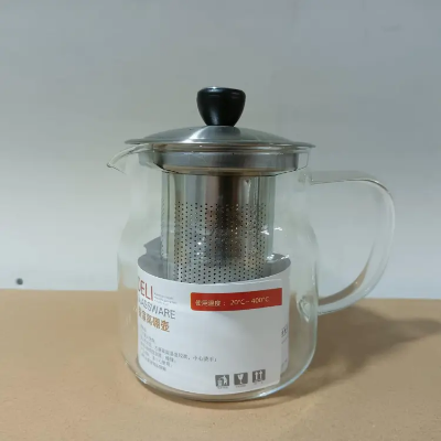 Buy Heatproof Hand Blown Glass Teapot with Stainless Steel Lid and Tea Strainer, High Quality Water Glass Carafe, Clear Body 610ml capacity at Best Price In Bangladesh