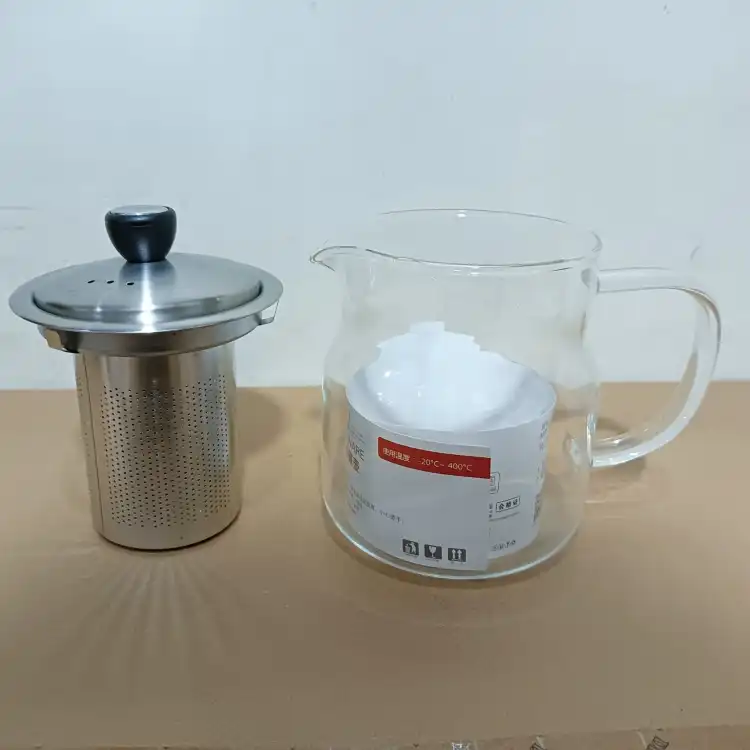 Buy Heatproof Hand Blown Glass Teapot with Stainless Steel Lid and Tea Strainer, High Quality Water Glass Carafe, Clear Body 610ml capacity at Best Price In Bangladesh