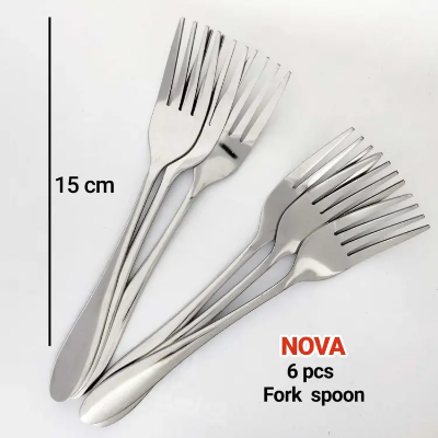 Buy Nova Brand New Stainless Steel Fork Spoon (Set Of 6) 15Cm, Silver - Chopsticks at Best Price In Bangladesh
